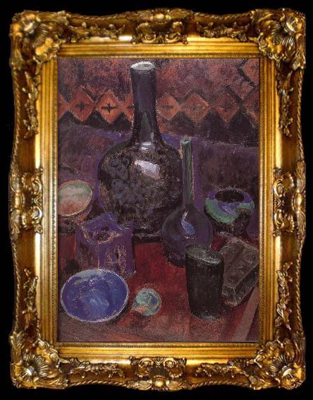 framed  Delaunay, Robert Still life bottle and object, ta009-2